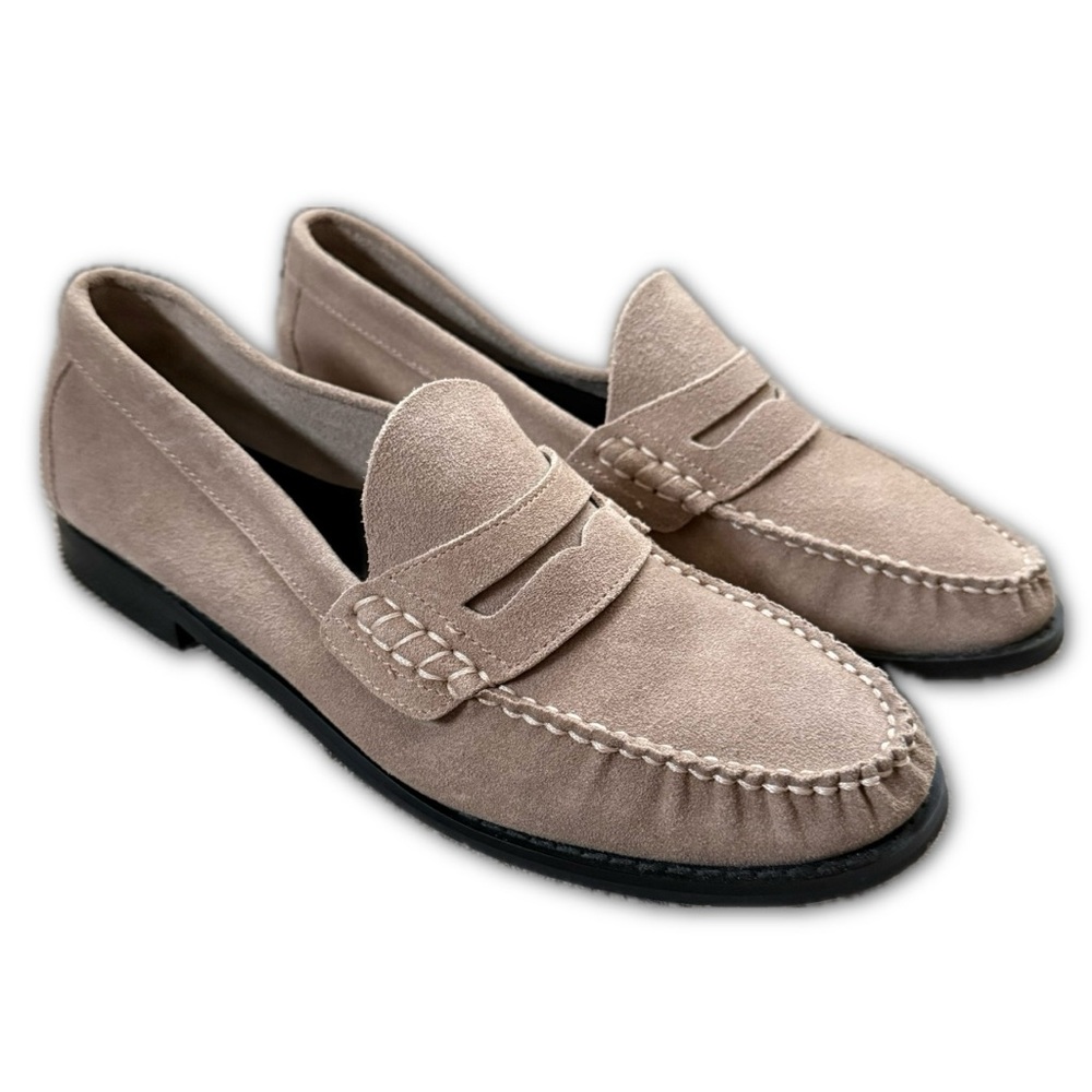 Steve Madden Women's Kingston Soft Tailored Loafers Taupe Suede Size 9.5